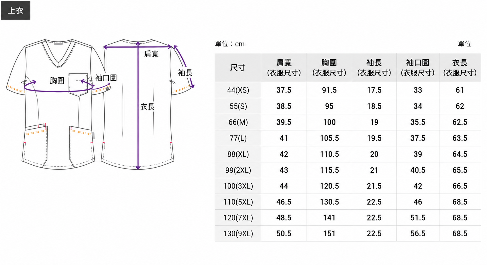 CST203 女款 V 領刷手服