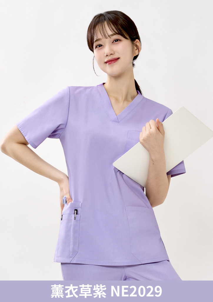 Lead 613｜男女中性款 V領刷手服上衣