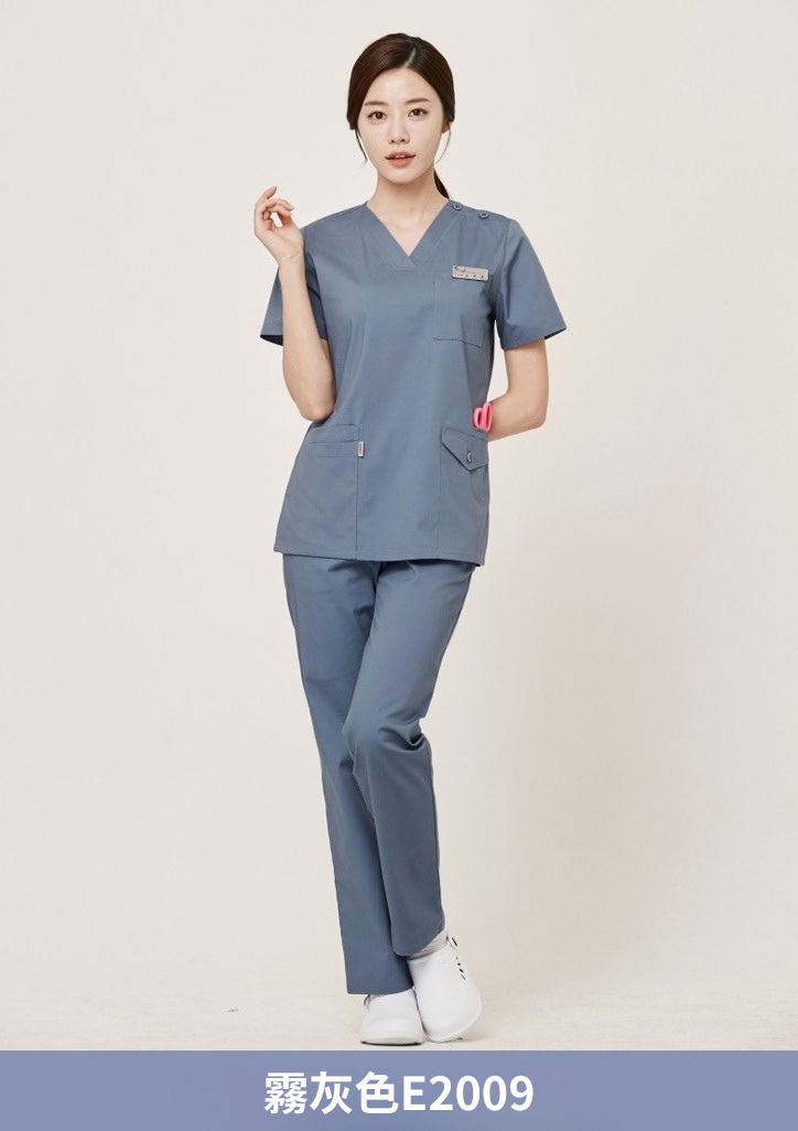 ST-509｜女款 V 領彈性刷手服套裝