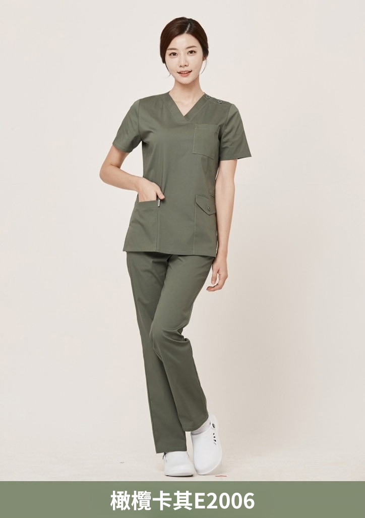 ST-509｜女款 V 領彈性刷手服套裝