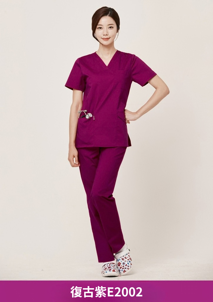 ST-509｜女款 V 領彈性刷手服套裝