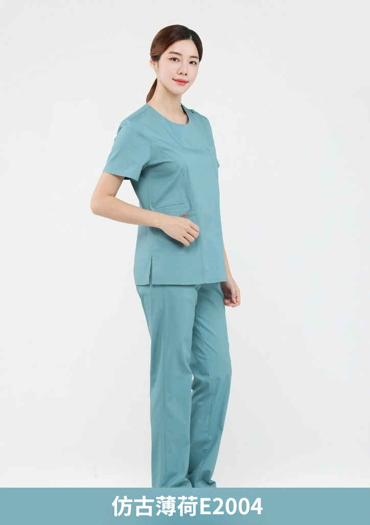 ST-515｜圓領彈性刷手服套裝