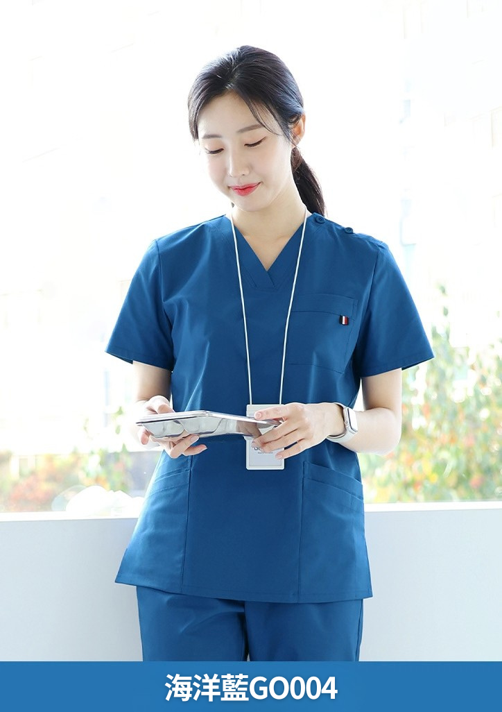 ST-516｜ V 領彈性刷手服套裝