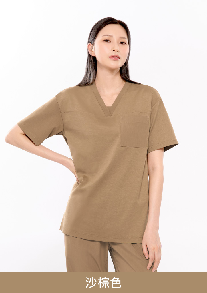 美型520 短袖｜男女中性款 V領醫療上衣