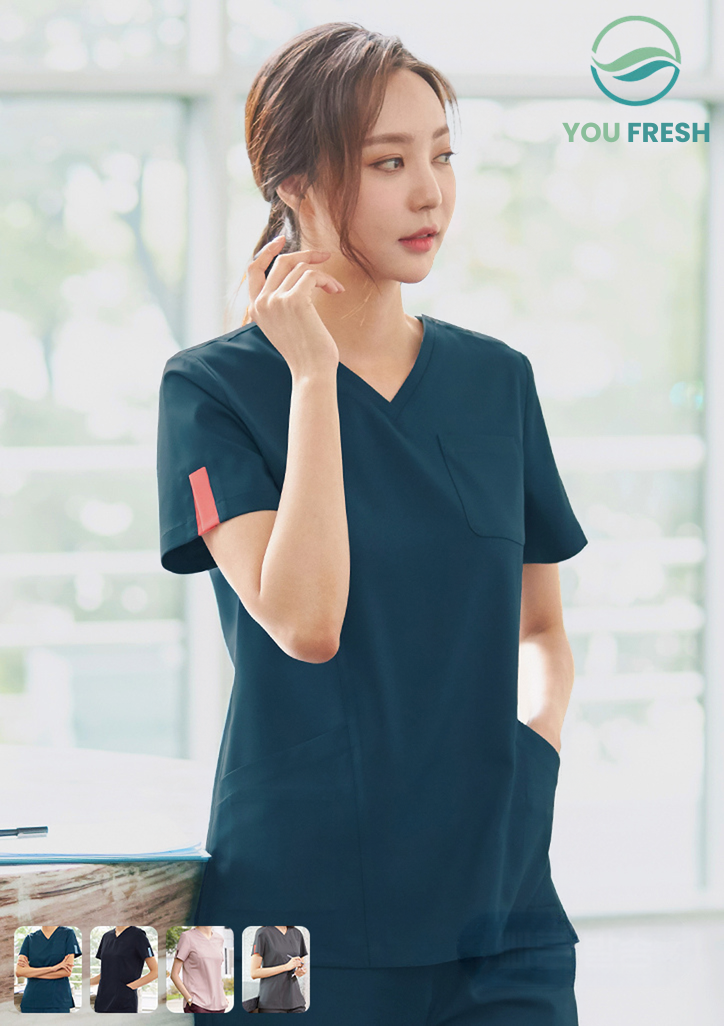 ST-102｜女款 V領刷手服套裝