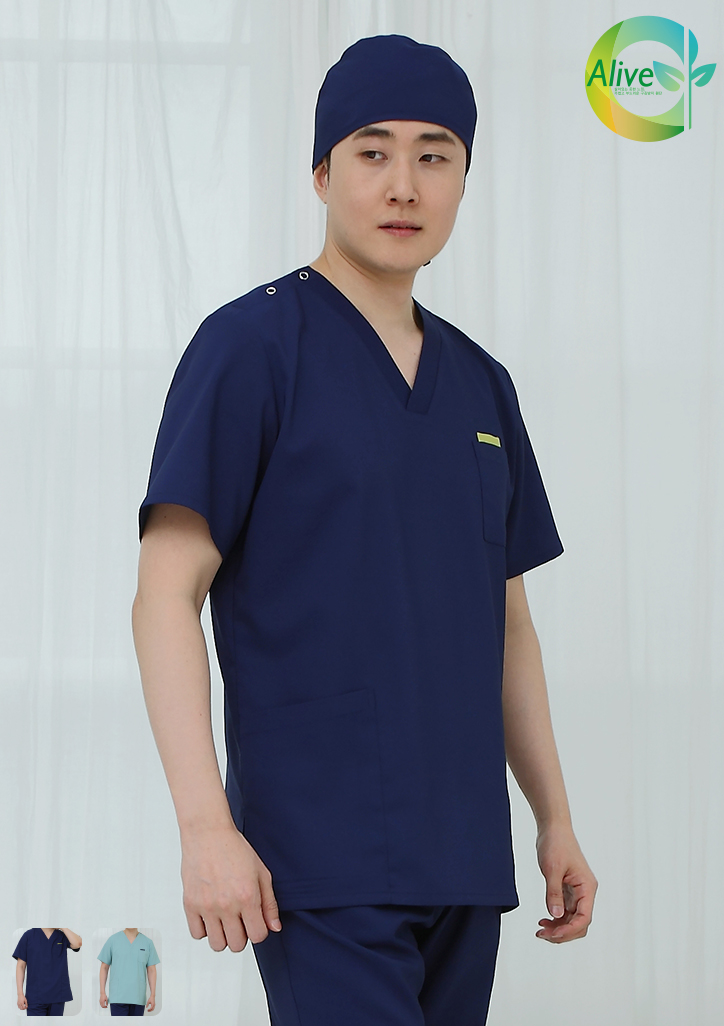 ST-277 | 男款 V領醫事刷手服上衣